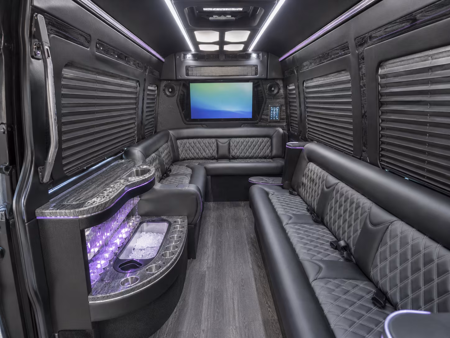 waterbury 50 passenger party bus inside